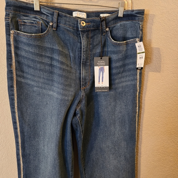 Sofia Jeans by Sofia Vergara New Womens Eden 90S Straight Super High Waisted 18 - Picture 3 of 11